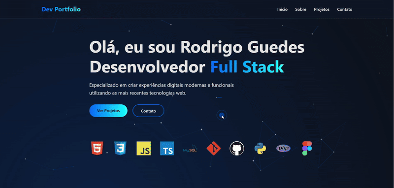Projeto Portfólio Dark Mode - Portfólio pessoal com tema escuro e animações interativas