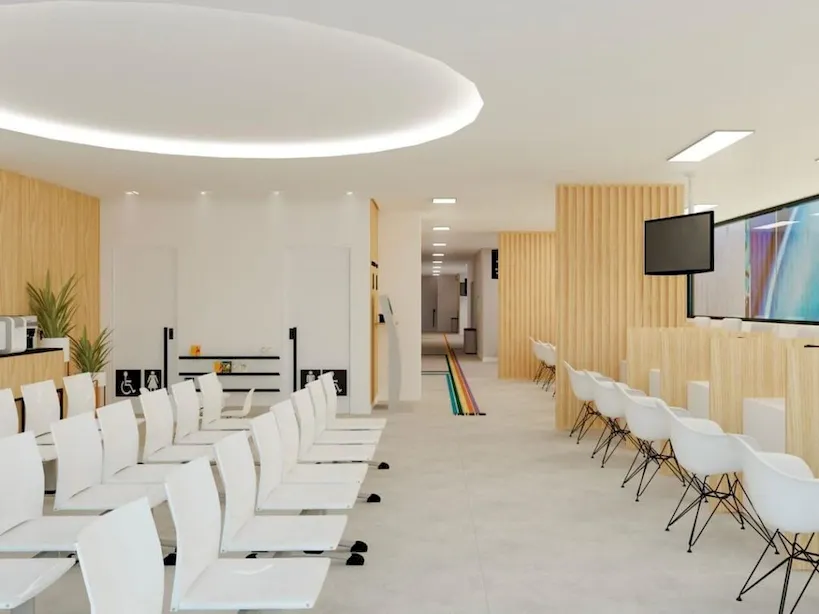 Recepção moderna da clínica